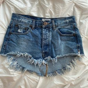 Size 24 Blue One x One Teaspoon Bandit Junkyard Mini Skirt